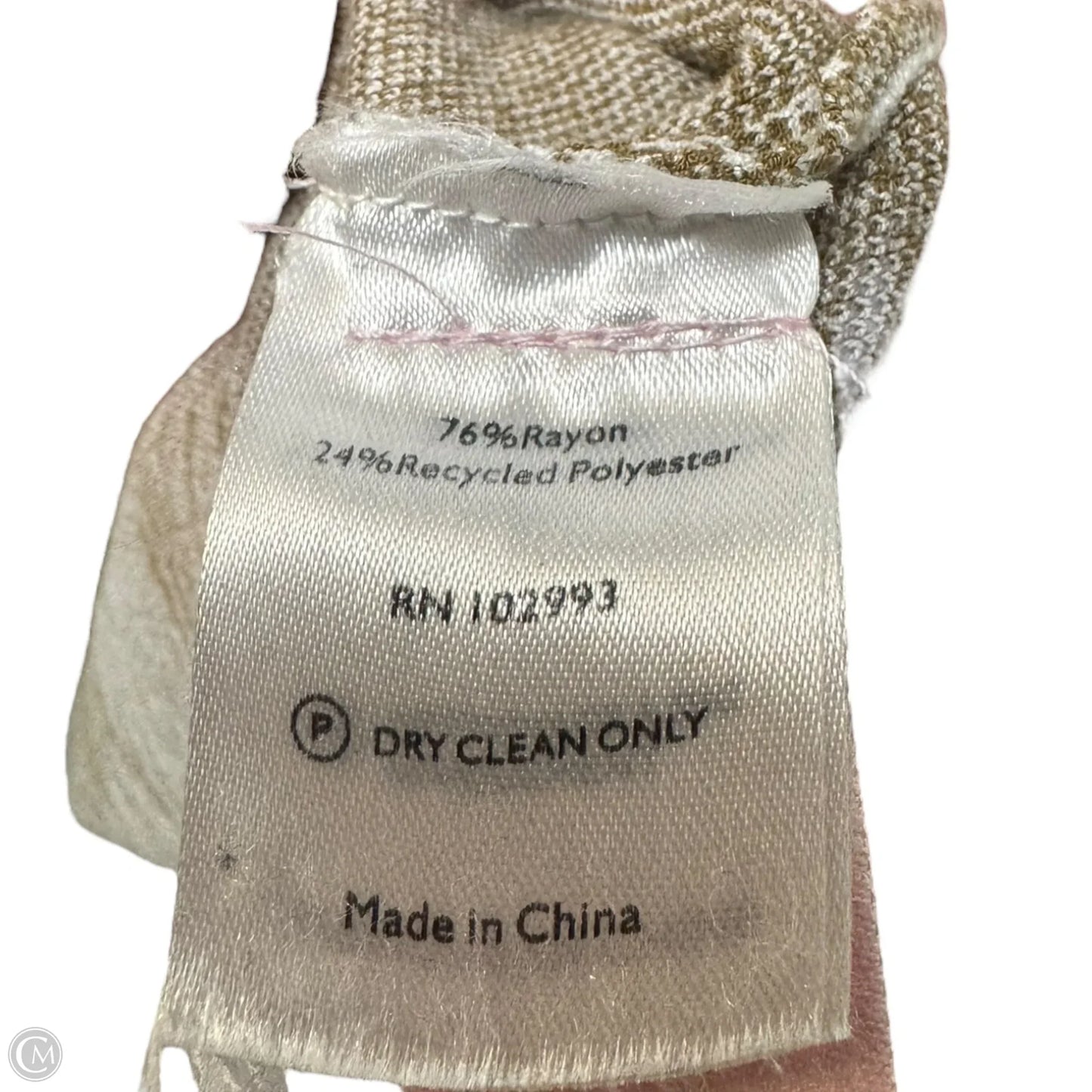 Knit Mock Neck Dress Sweater By Rosetta Getty Collective In Tan & White, Size: M