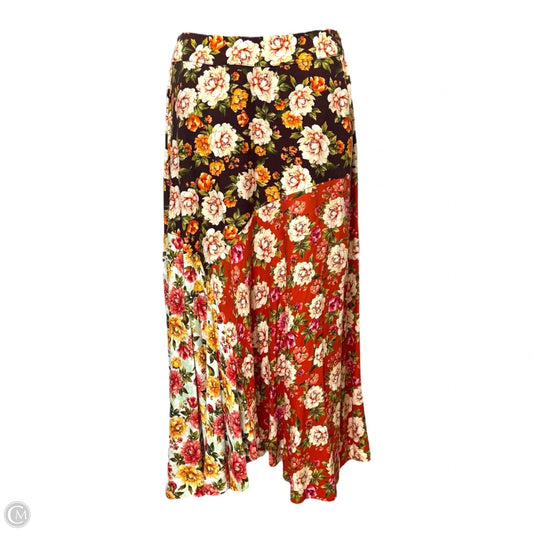 Patchwork Midi Skirt By Farm Rio In Floral Print, Size: XS