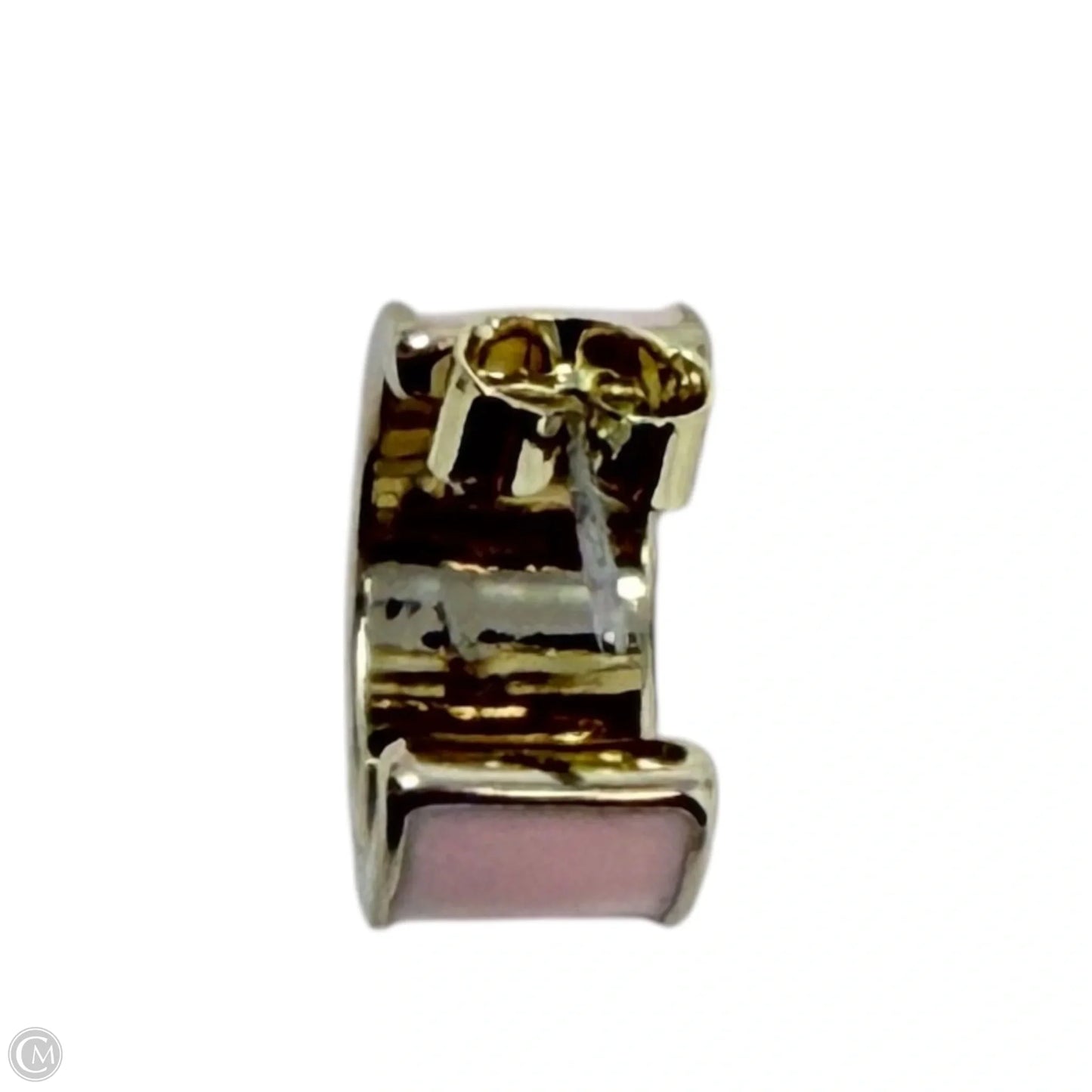 Brass Handpainted Cherry Enamel Huggie Hoop Earrings By Piper K