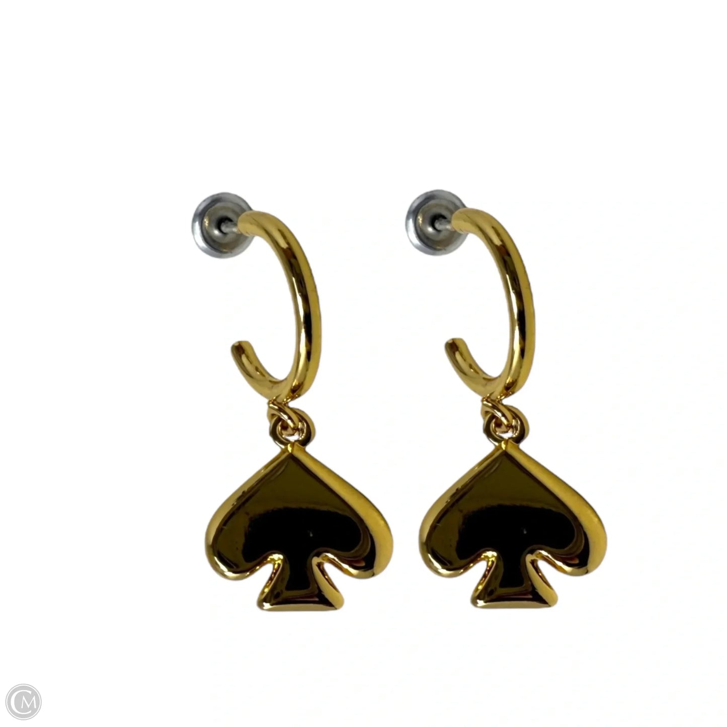 Everyday Spade Metal Huggies Earrings Designer By Kate Spade
