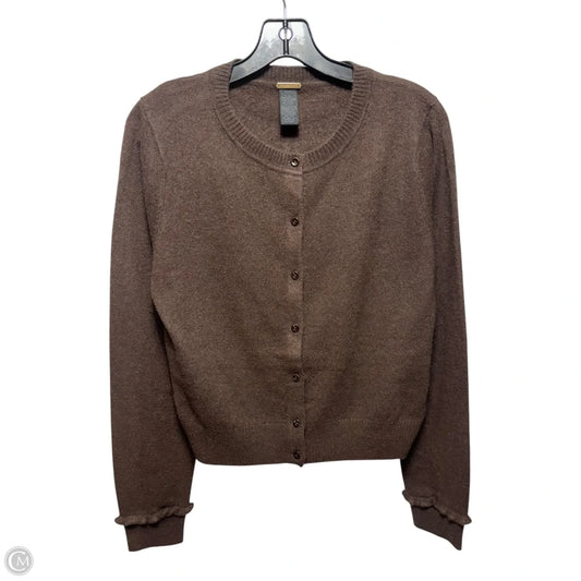 Sweater Cardigan Cashmere By Magaschoni In Brown, Size: L