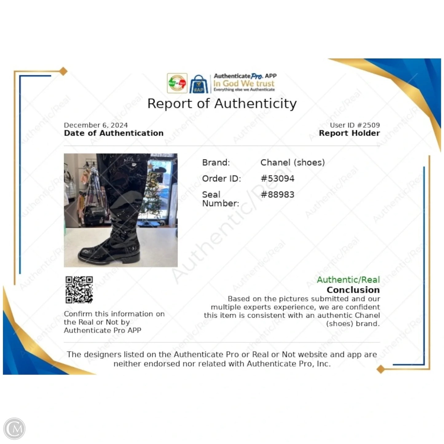 Vintage 2001 F/W Collection Patent Leather Cavalier OTK Boots Luxury Designer By Chanel In Black, Size: 7/37.5