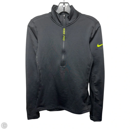 Athletic Top Long Sleeve Collar By Nike Apparel In Black, Size: S