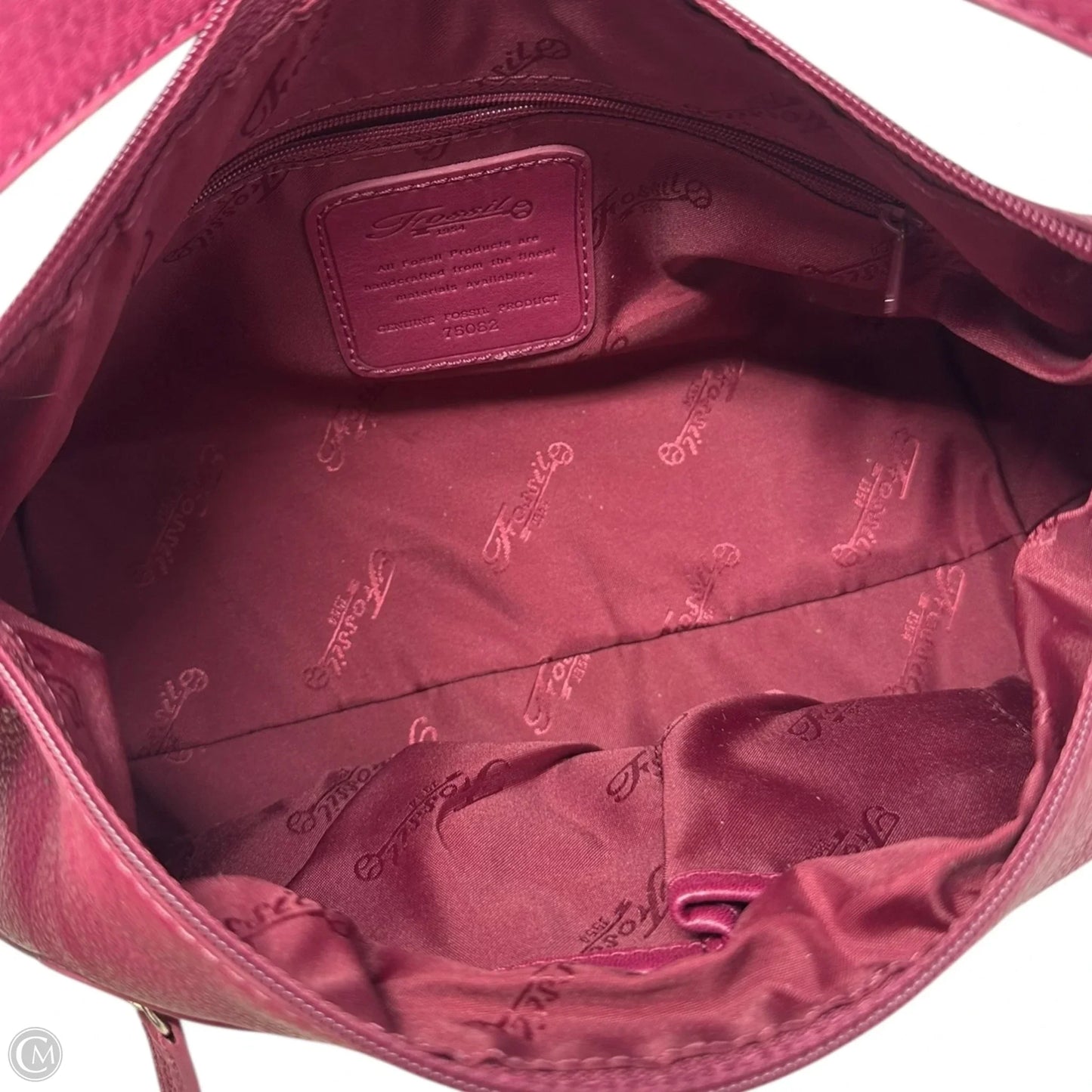 Shoulder Handbag Leather By Fossil, Size: Medium