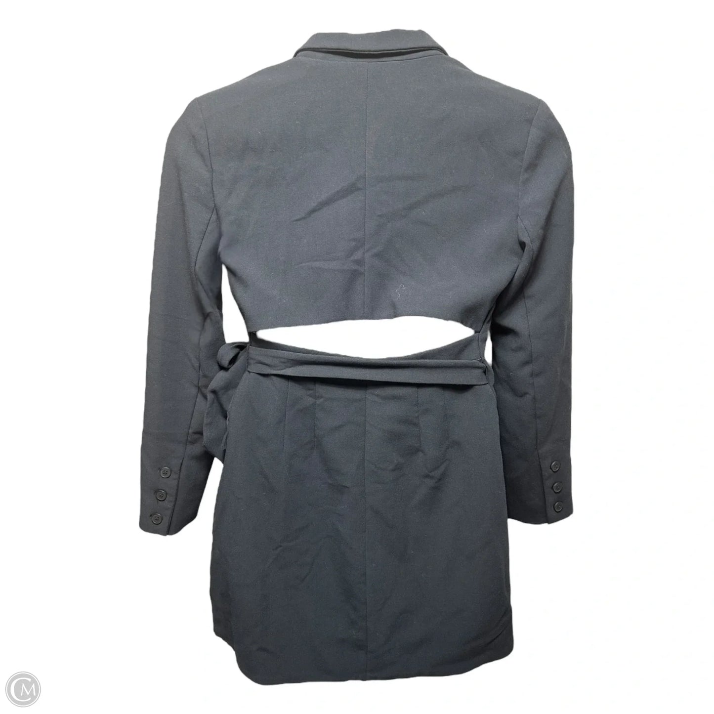 Tie-Waist Blazer Mini Dress By Anthropologie In Black, Size: 8