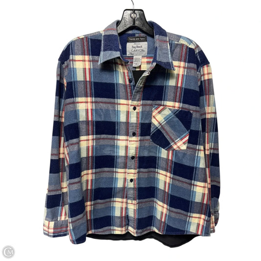 Pink Floyd Top Long Sleeve By Big Rock Canyon In Plaid Pattern, Size: 2x