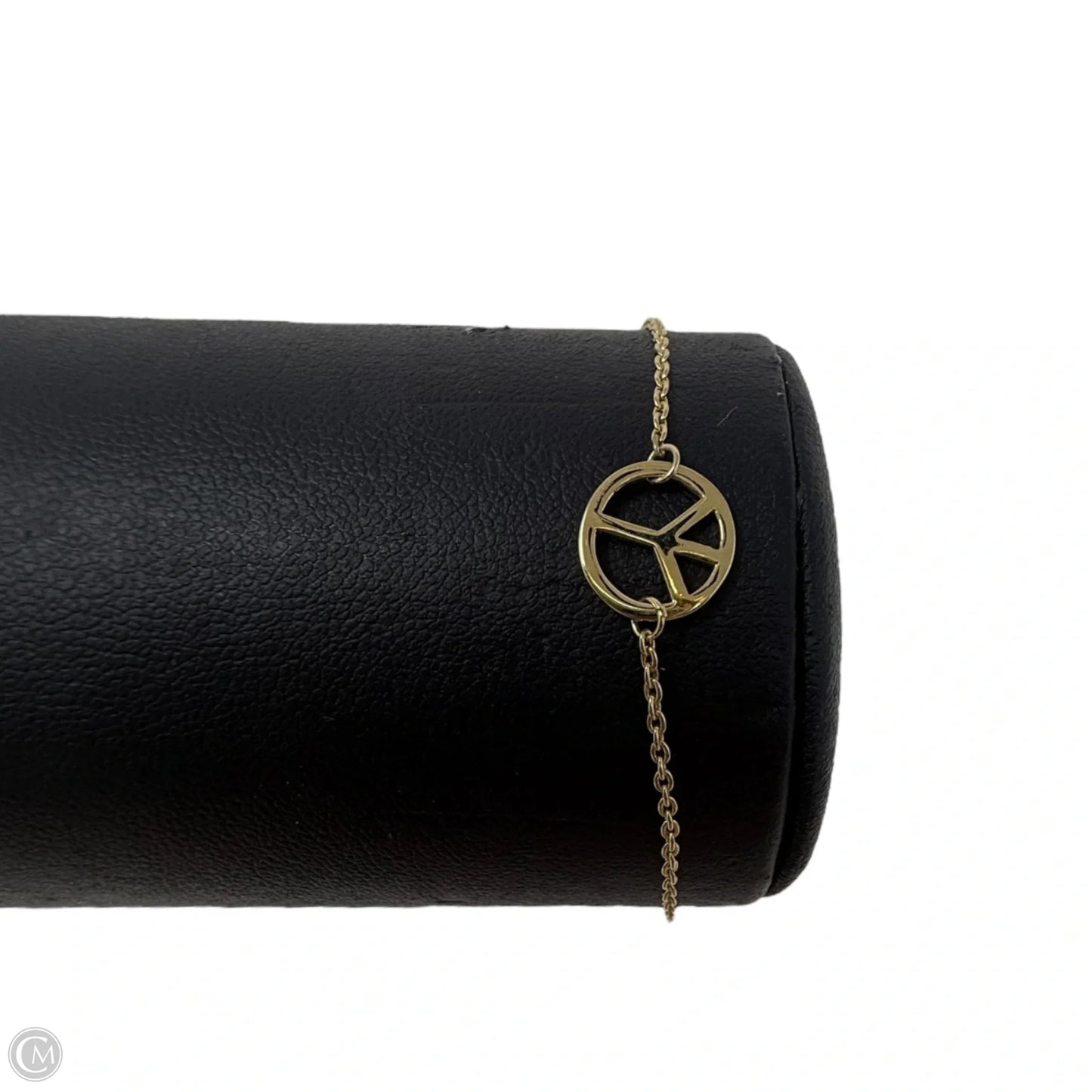 Gold Over Sterling Silver Peace Symbol Charm Pendant Anklet