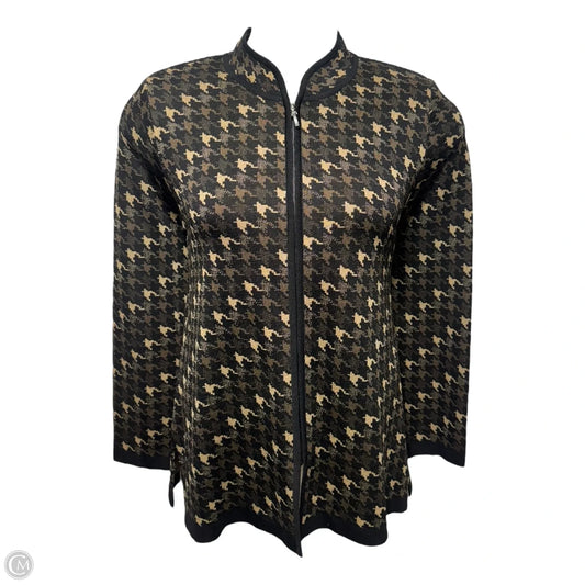 Houndstooth Sweater Cardigan By Misook In Multi-colored, Size: M