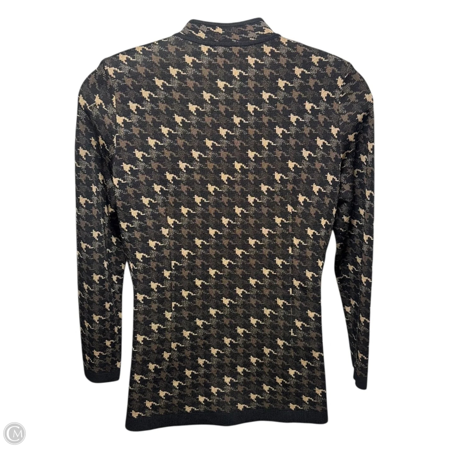 Houndstooth Sweater Cardigan By Misook In Multi-colored, Size: M