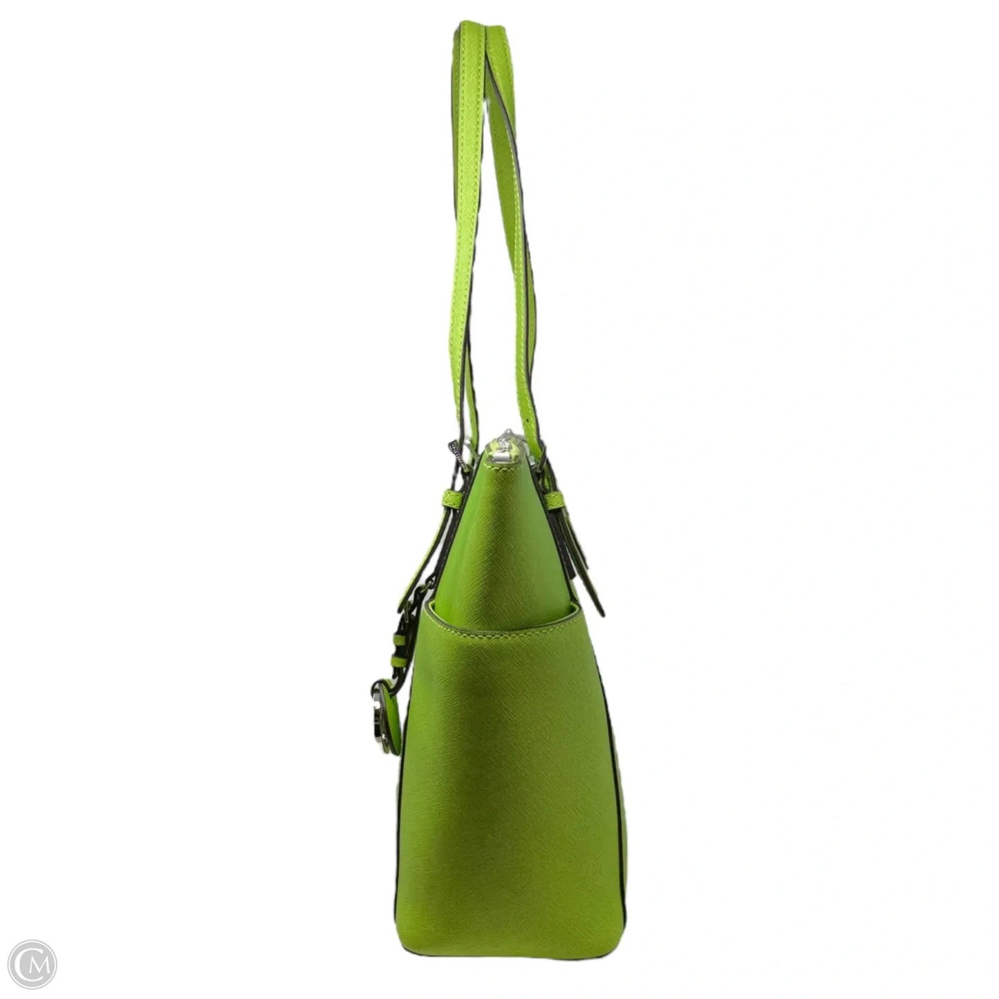 Jet Set East West Top-Zip Saffiano Leather Tote In Pear Designer By Michael Kors, Size: Medium