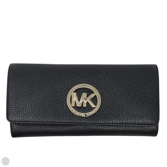 Fulton Gusset Leather Carryall Wallet Designer By Michael Kors, Size: Medium