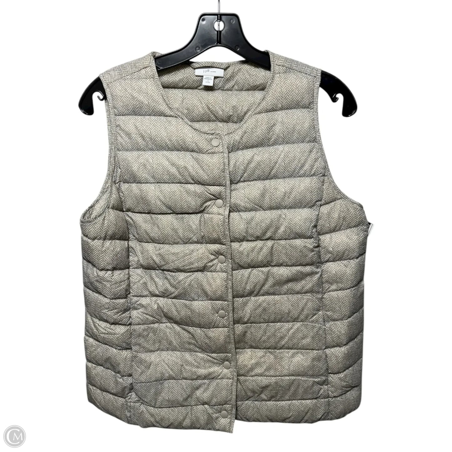Vest Puffer & Quilted By J. Jill In Tan & White, Size: Sp