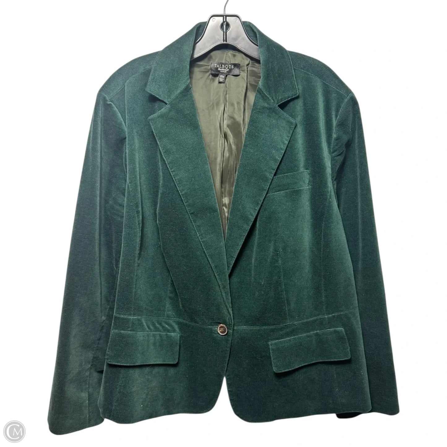 Velour Blazer By Talbots In Green, Size: 20