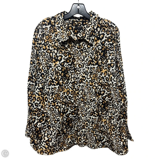 Top Long Sleeve By Talbots In Animal Print, Size: 3x