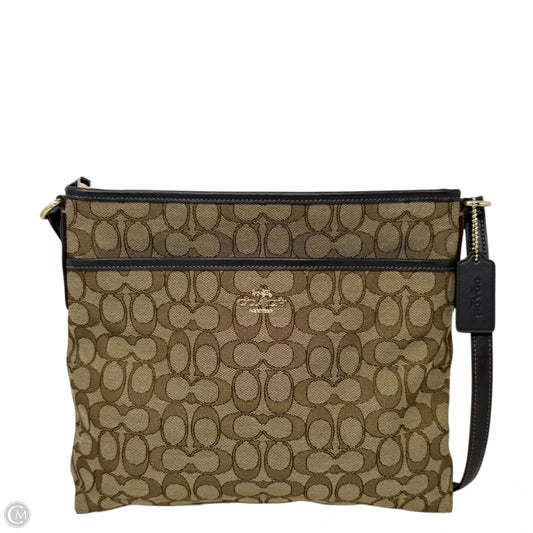 Signature Jacquard File Crossbody Designer By Coach, Size: Medium
