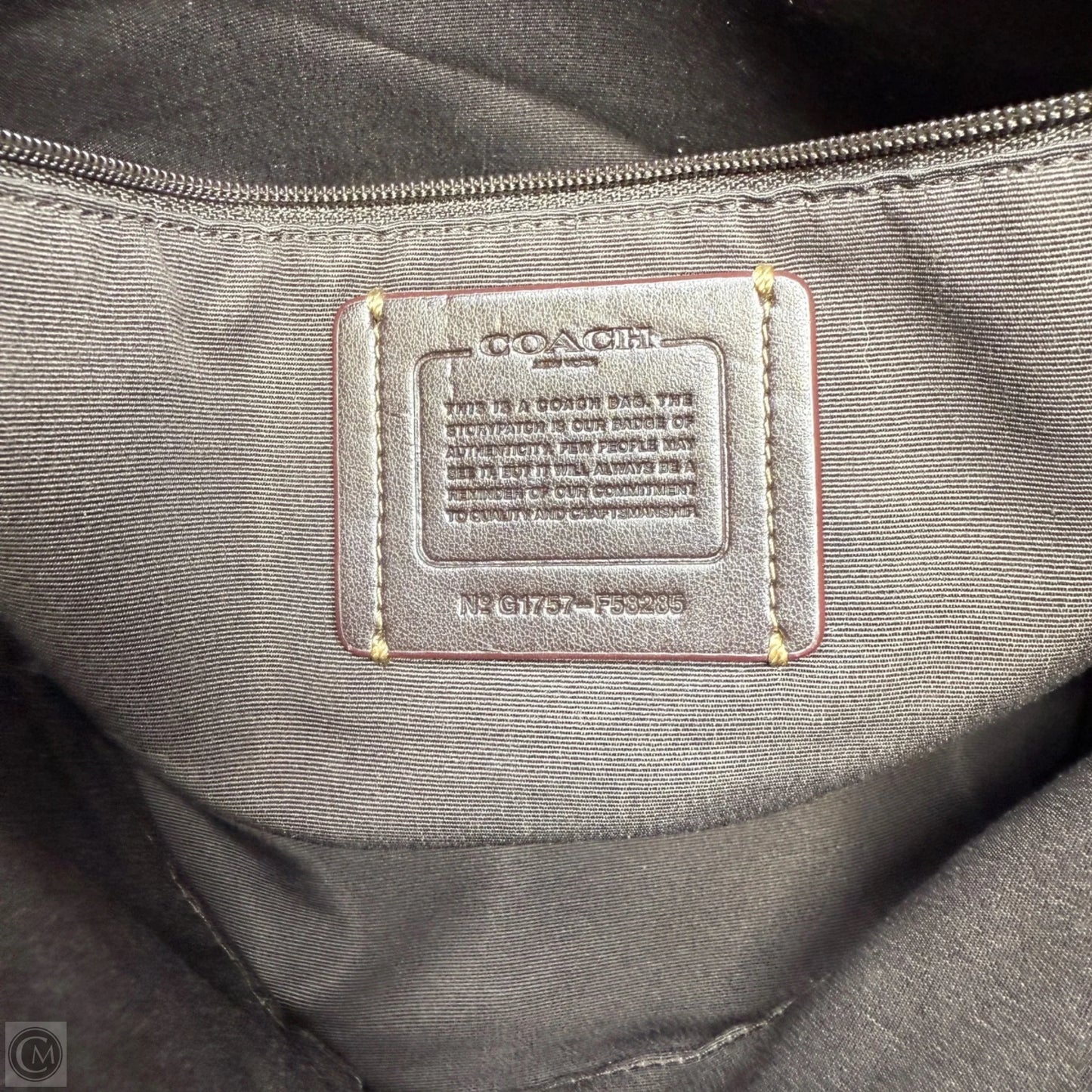 Signature Jacquard File Crossbody Designer By Coach, Size: Medium