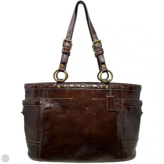 Vintage Gallery Laced Patent Tote Designer By Coach, Size: Medium