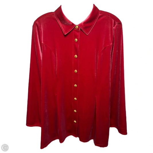 Top Long Sleeve By Soft Surroundings In Red, Size: M