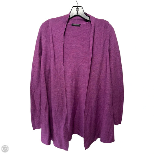 Sweater Cardigan By Eileen Fisher In Purple, Size: Mp