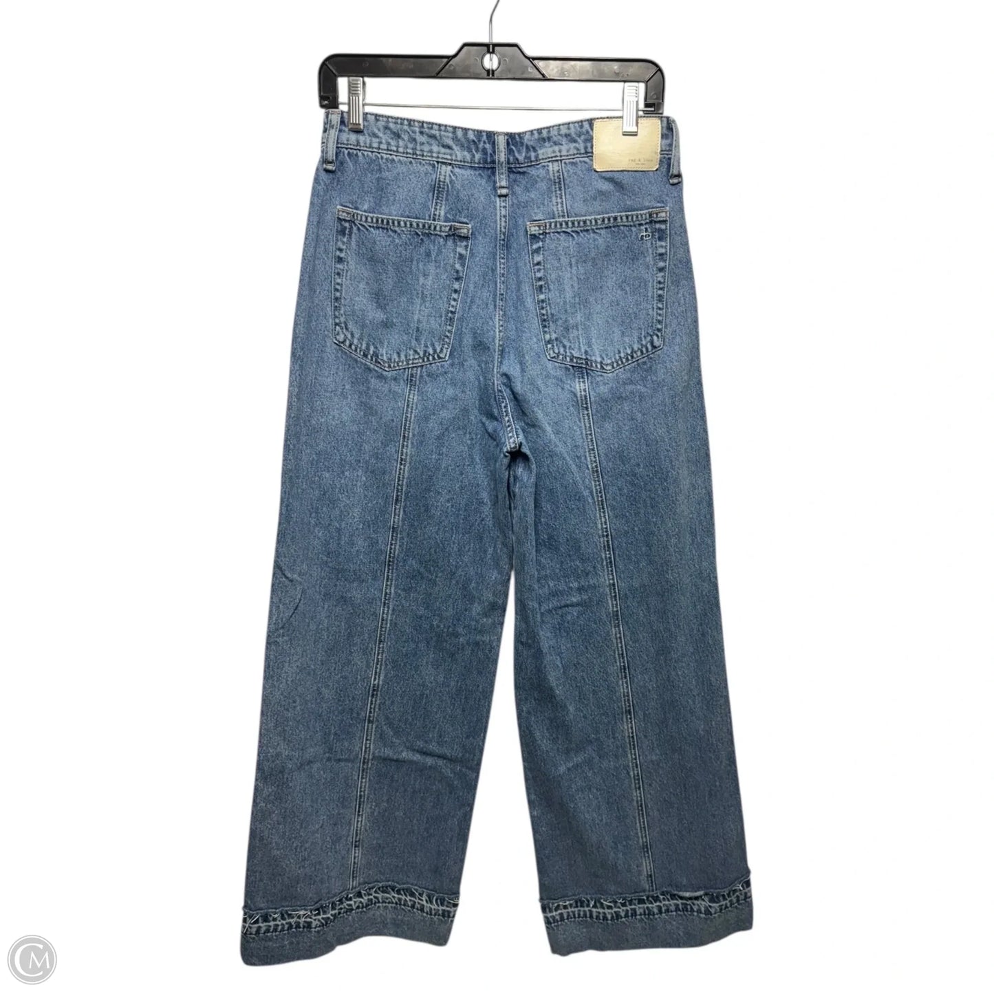 Jeans Wide Leg By Rag And Bone In Blue Denim, Size: 4