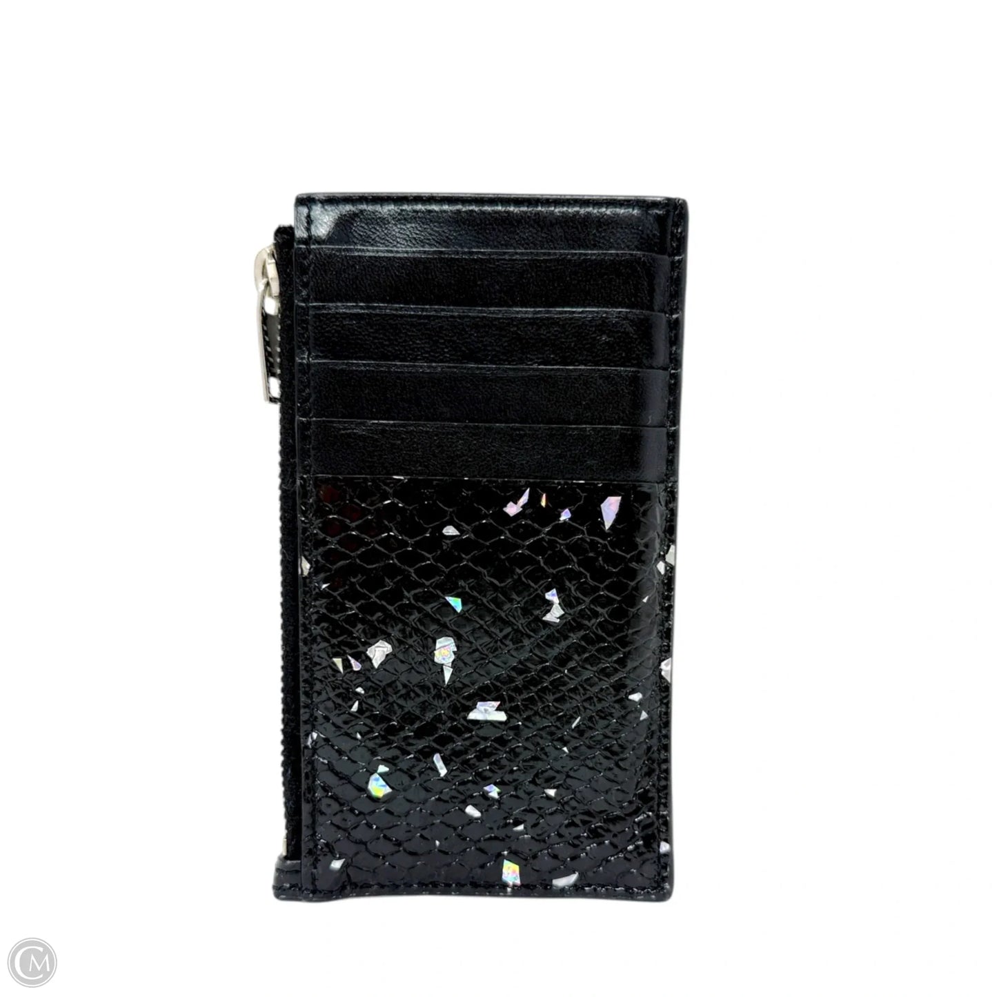 Fragments Glitter Python Card Case In Black Luxury Designer By Yves Saint Laurent, Size: Small