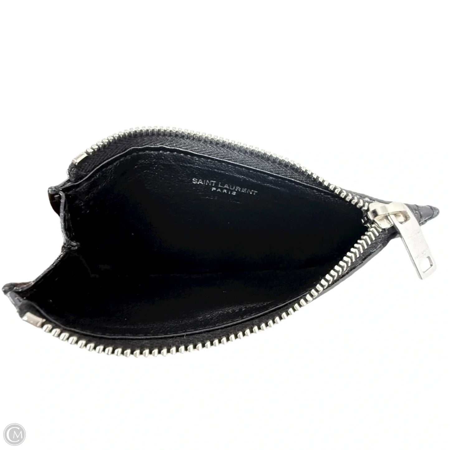 Fragments Glitter Python Card Case In Black Luxury Designer By Yves Saint Laurent, Size: Small