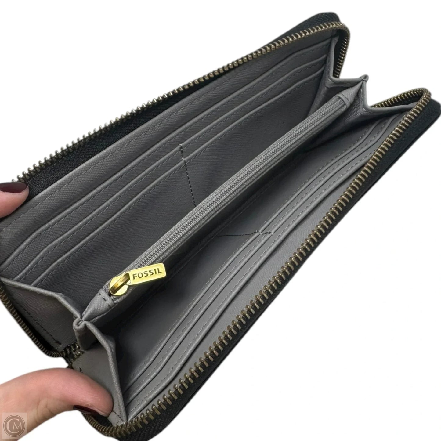 Wallet Leather By Fossil, Size: Large