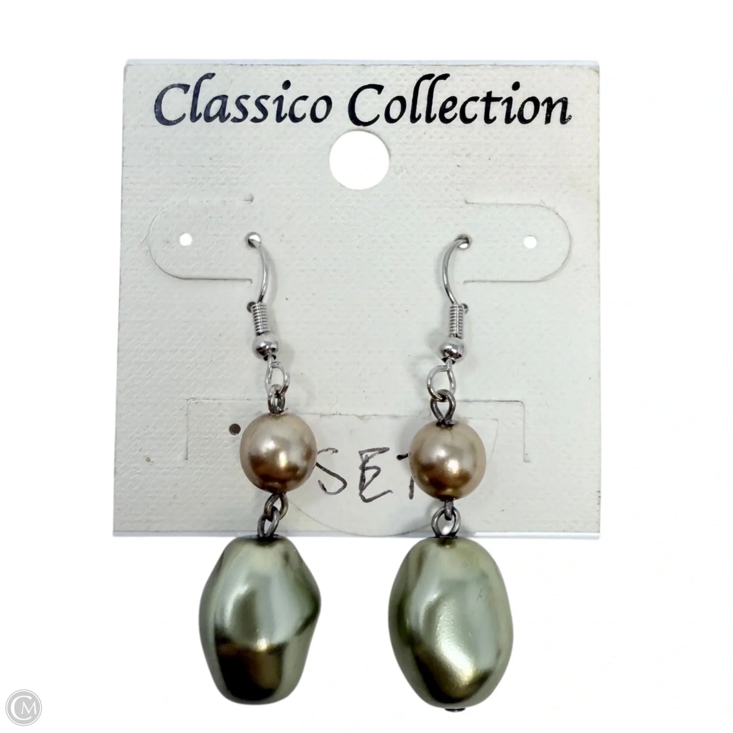 Faux Baroque Pearl Dangle Earrings By Classico Collection