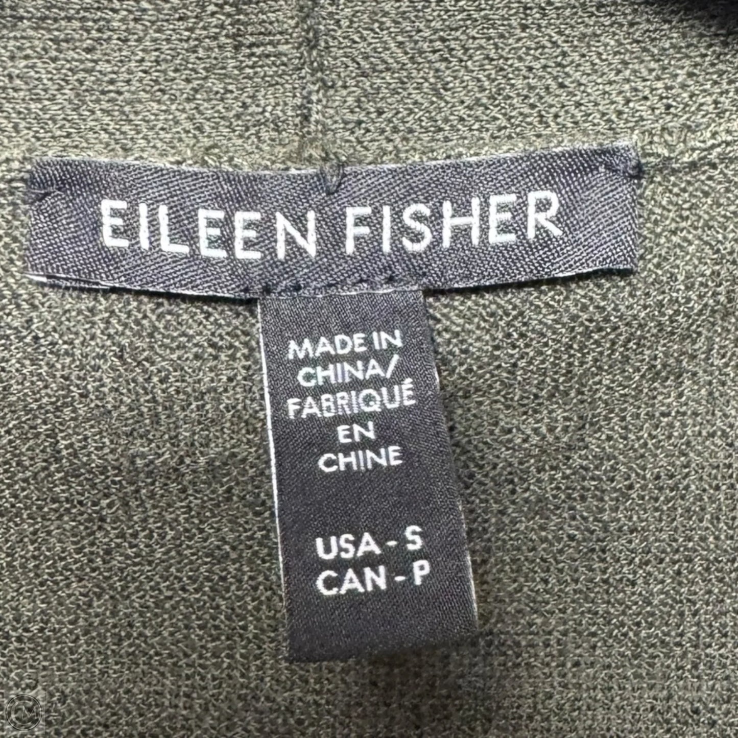 Cropped Sweater Cardigan By Eileen Fisher In Green, Size: S