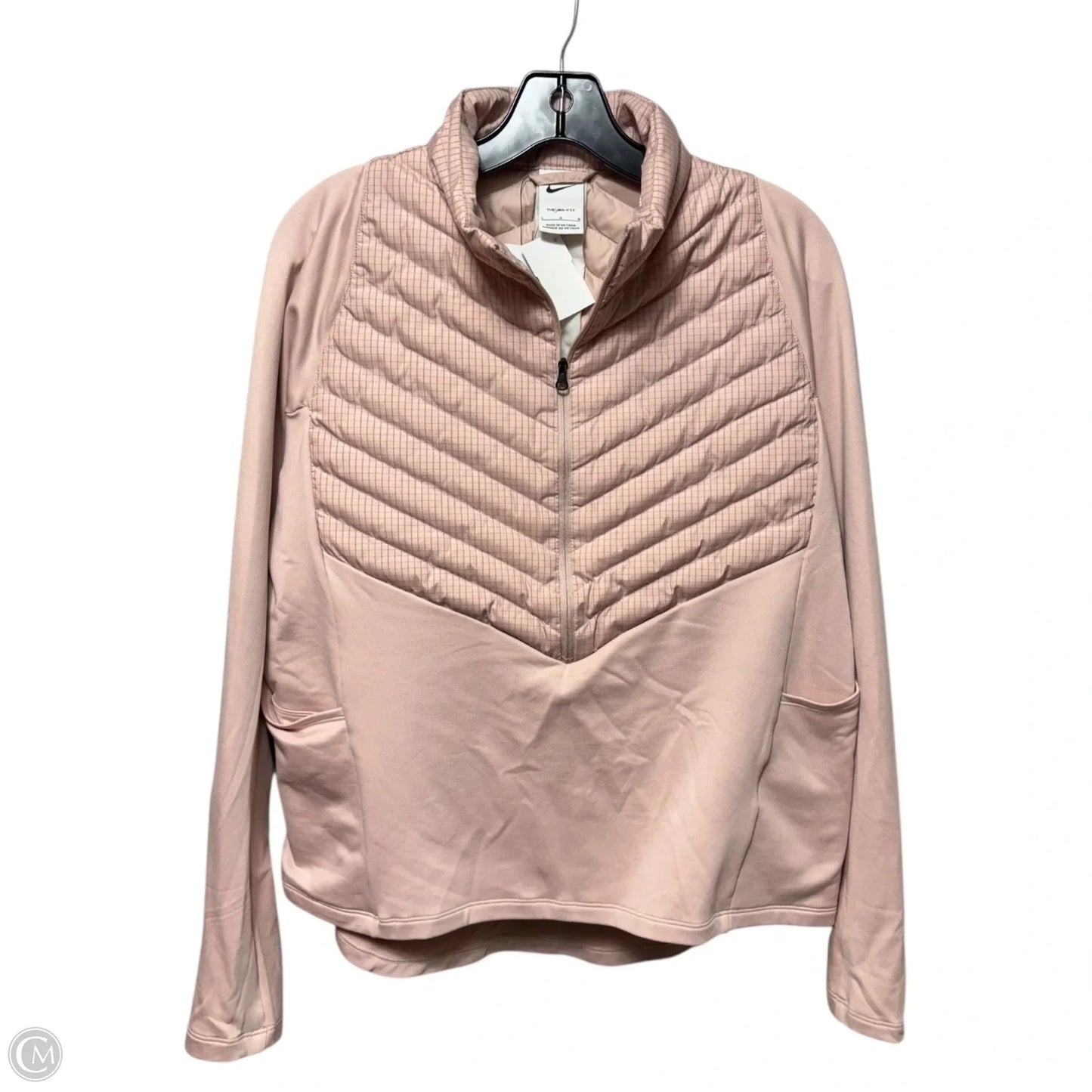 Athletic Jacket By Nike Apparel In Peach, Size: L