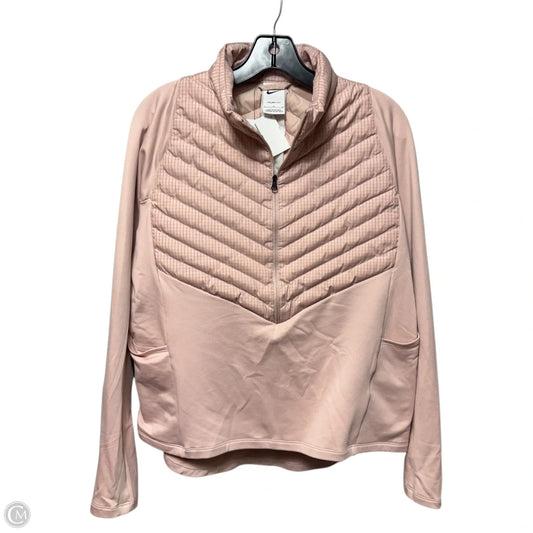 Athletic Jacket By Nike Apparel In Peach, Size: L