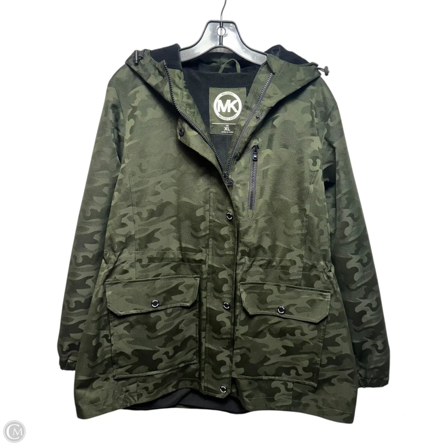 Fleece Lined Windbreaker Jacket By Michael By Michael Kors In Camouflage Print, Size: Xl