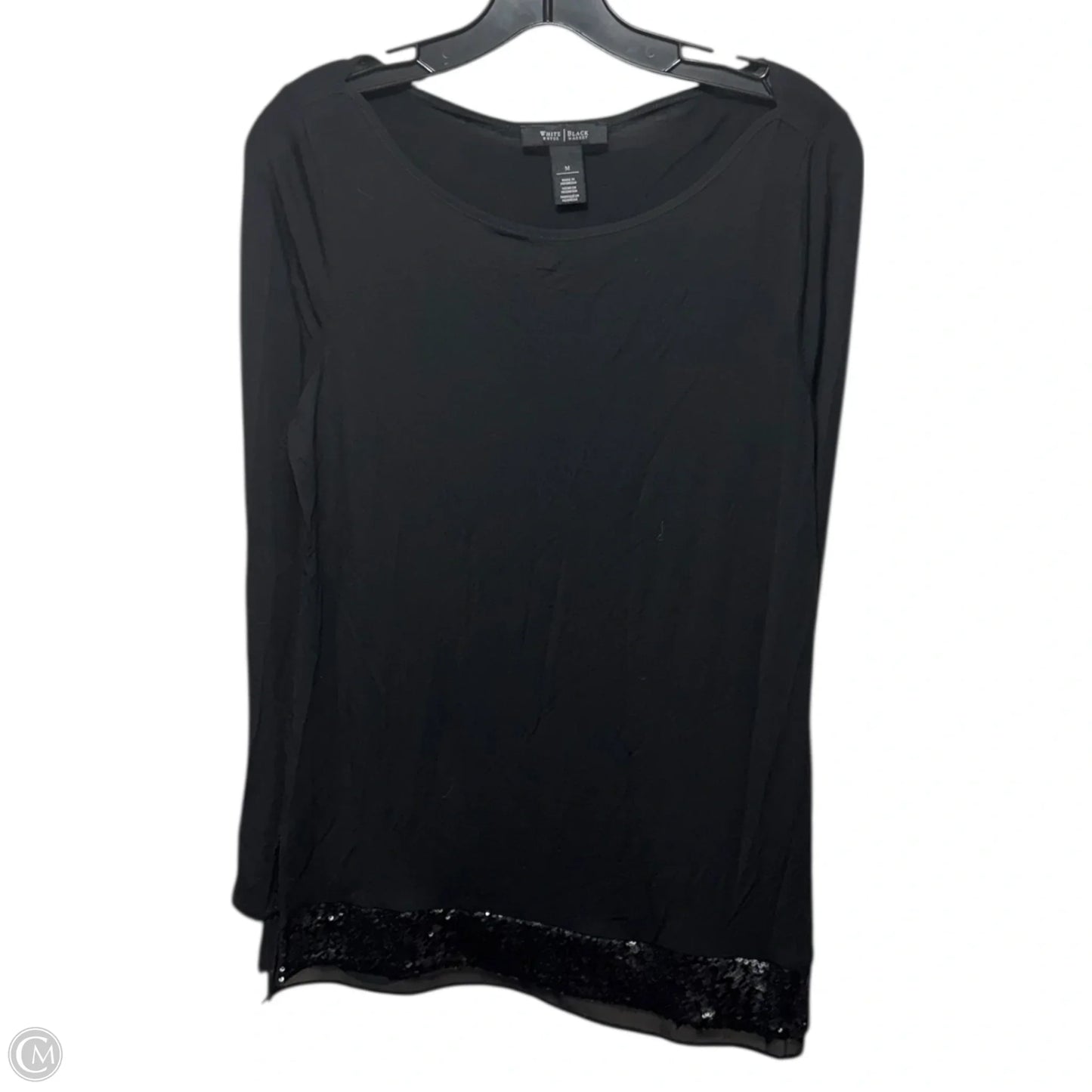 Top Long Sleeve By White House Black Market In Black, Size: M