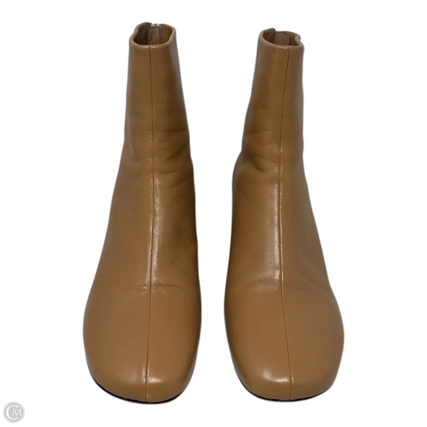 Glove Leather Heel Boots Designer By Mansur Gavriel In Tan, Size: 10.5