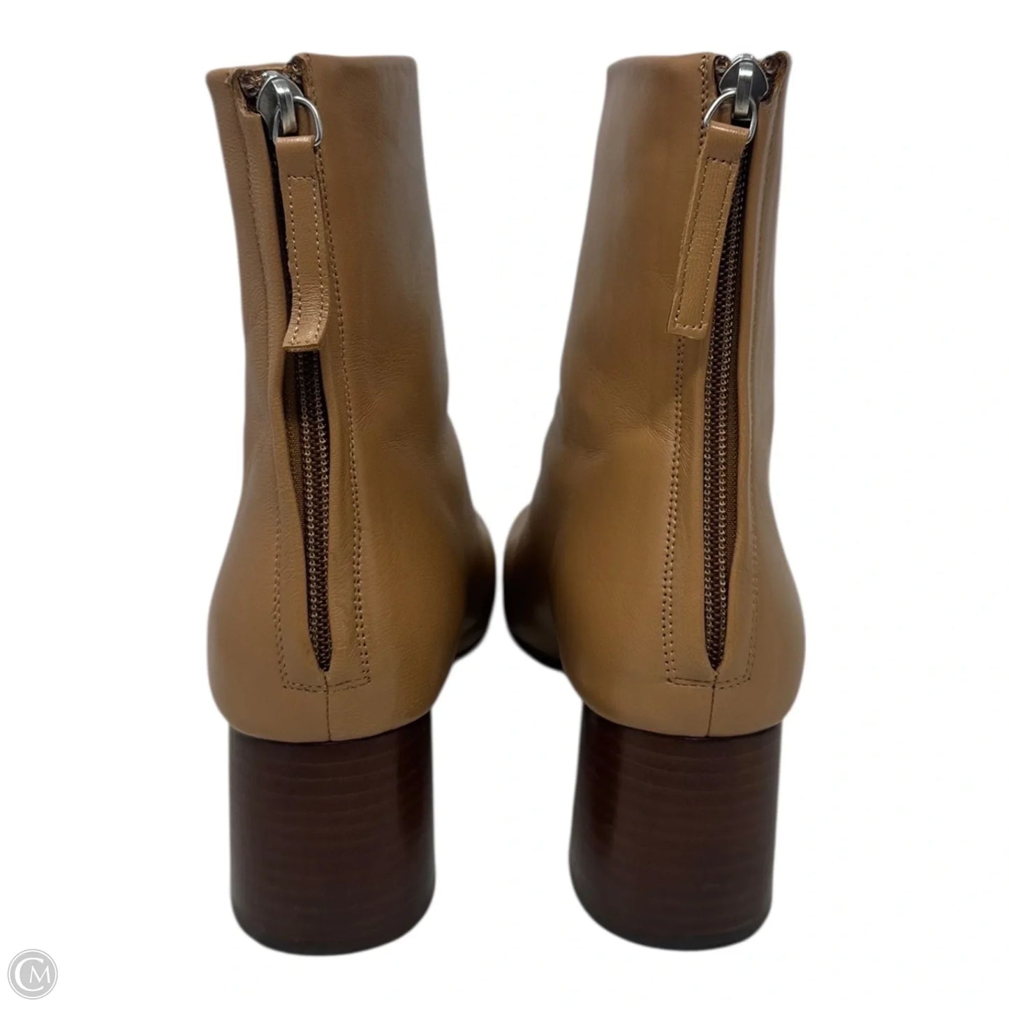 Glove Leather Heel Boots Designer By Mansur Gavriel In Tan, Size: 10.5