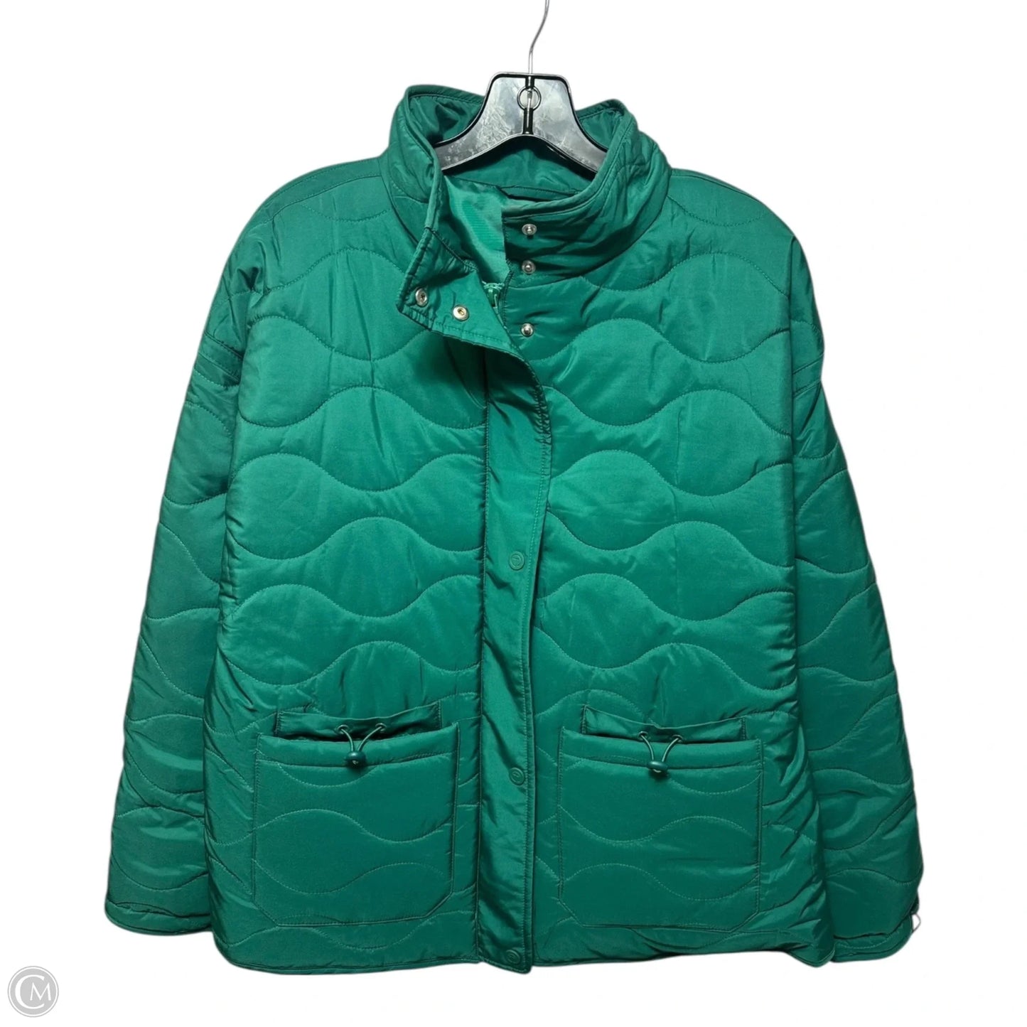Jacket Puffer & Quilted By Talbots In Green, Size: L