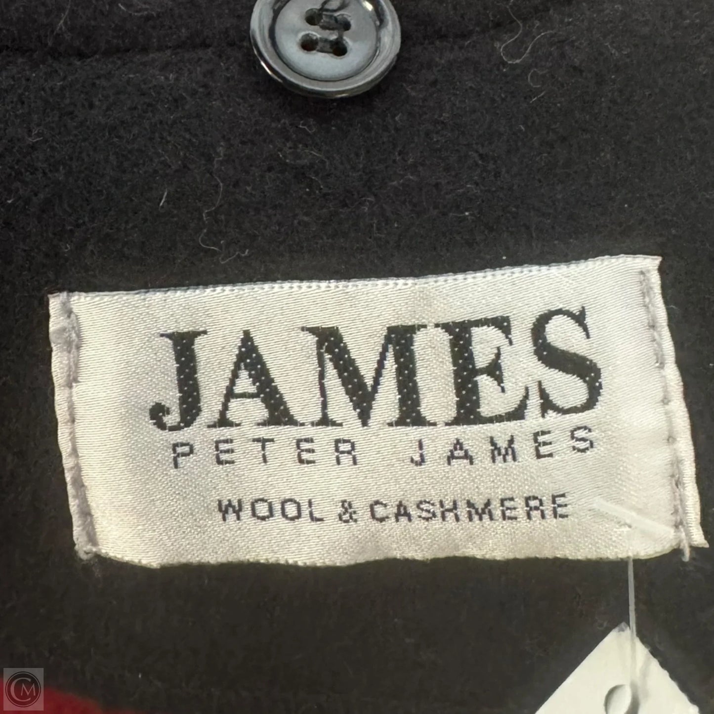 Vintage Wool Cashmere Cape with Scarf By James By Peter James In Black & Red, Size: Osfm