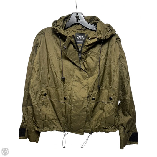 Jacket Windbreaker By Zara In Green, Size: Xs
