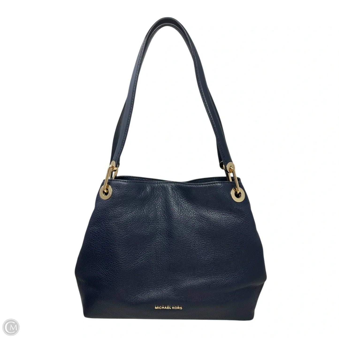 Raven Pebbled Leather Shoulder Bag Designer By Michael Kors, Size: Medium