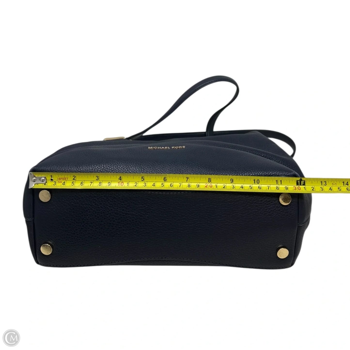 Raven Pebbled Leather Shoulder Bag Designer By Michael Kors, Size: Medium