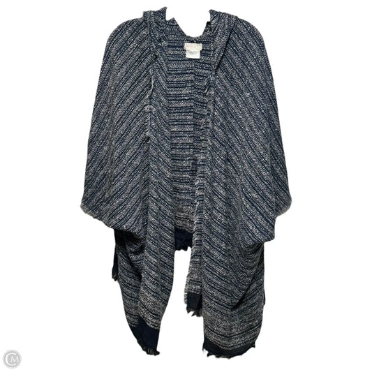 Poncho By Free People In Blue & Grey, Size: Osfm