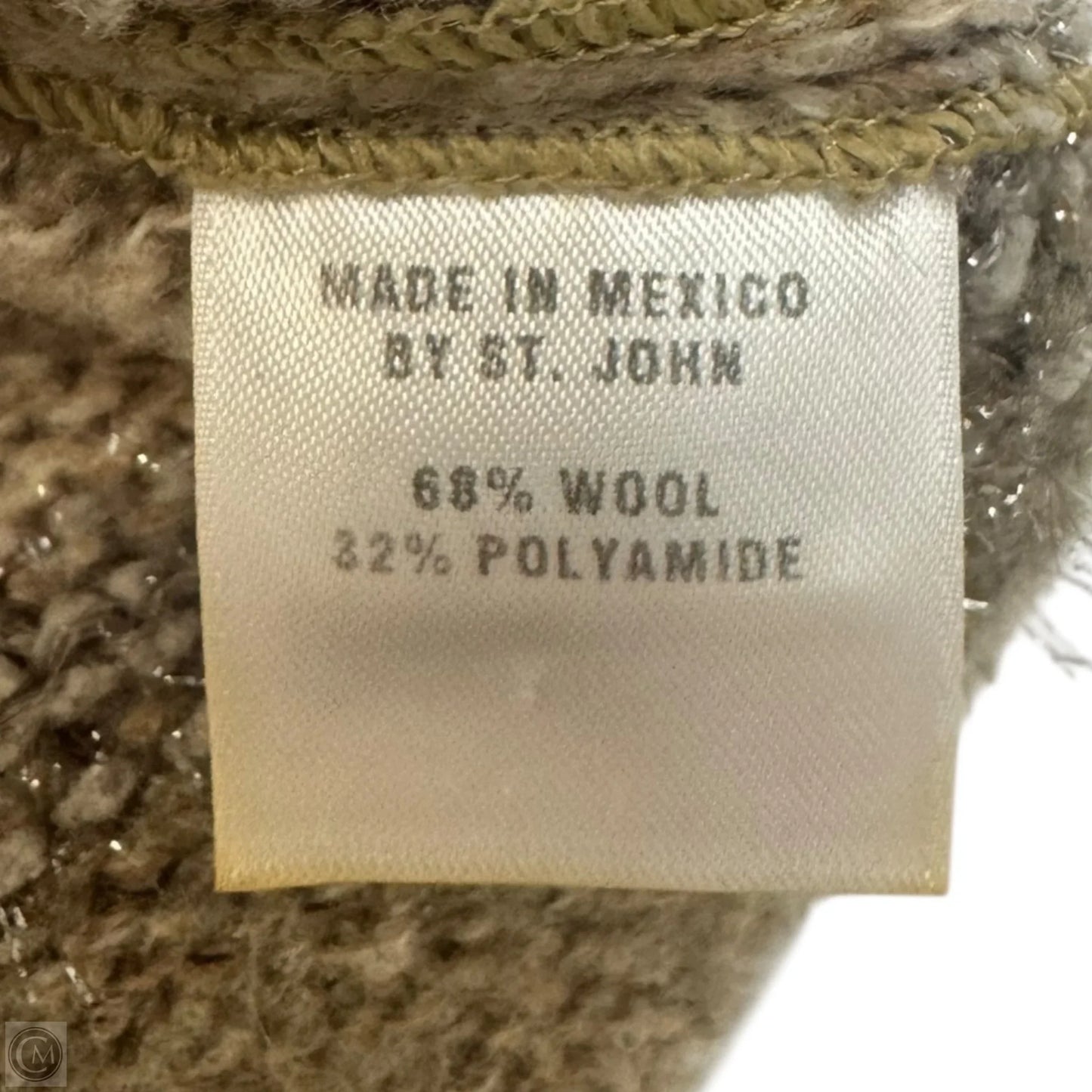 Wool Blend Sleeveless Sweater Cardigan Luxury Designer By St John Collection In Multi, Size: S