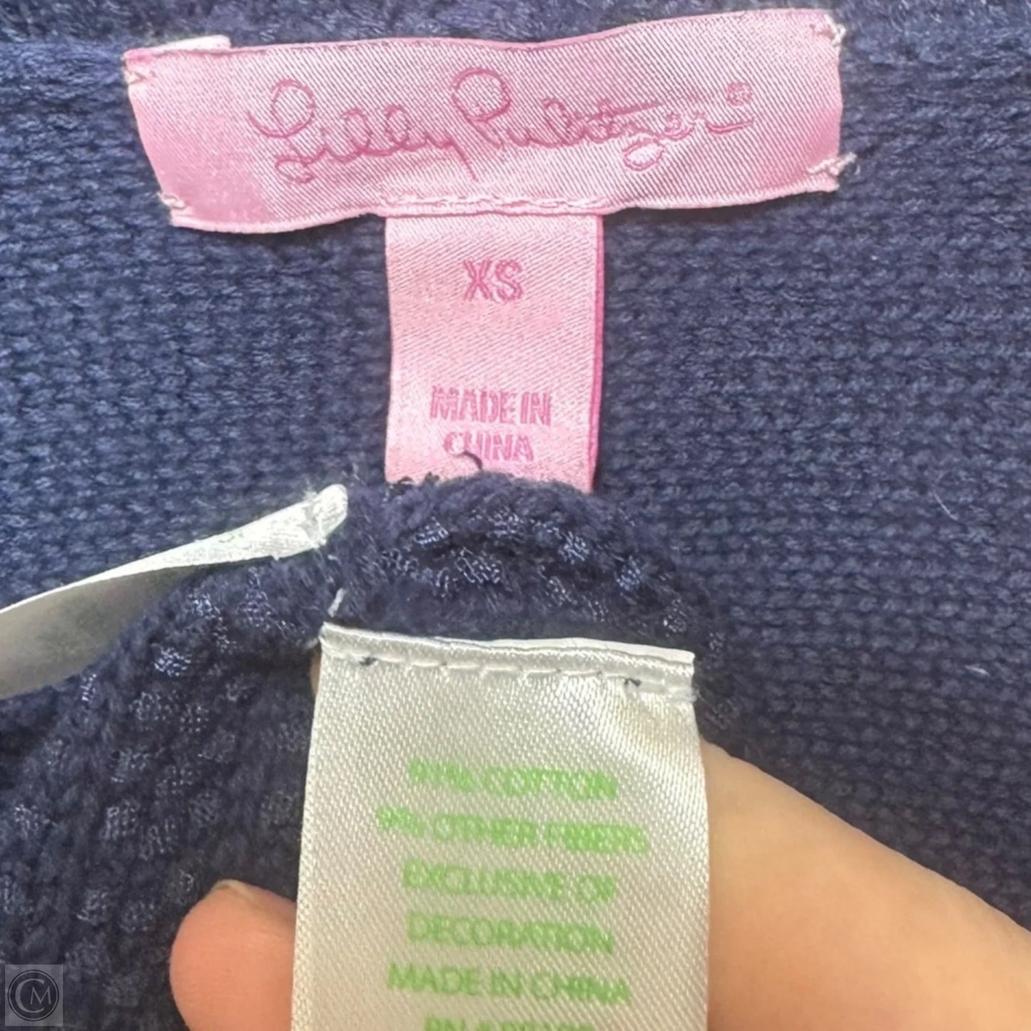 Sweater Cardigan Designer By Lilly Pulitzer In Navy, Size: Xs