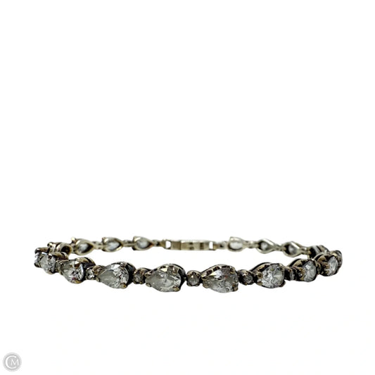 Sterling Silver & Horizontal Pear CZ Tennis Bracelet