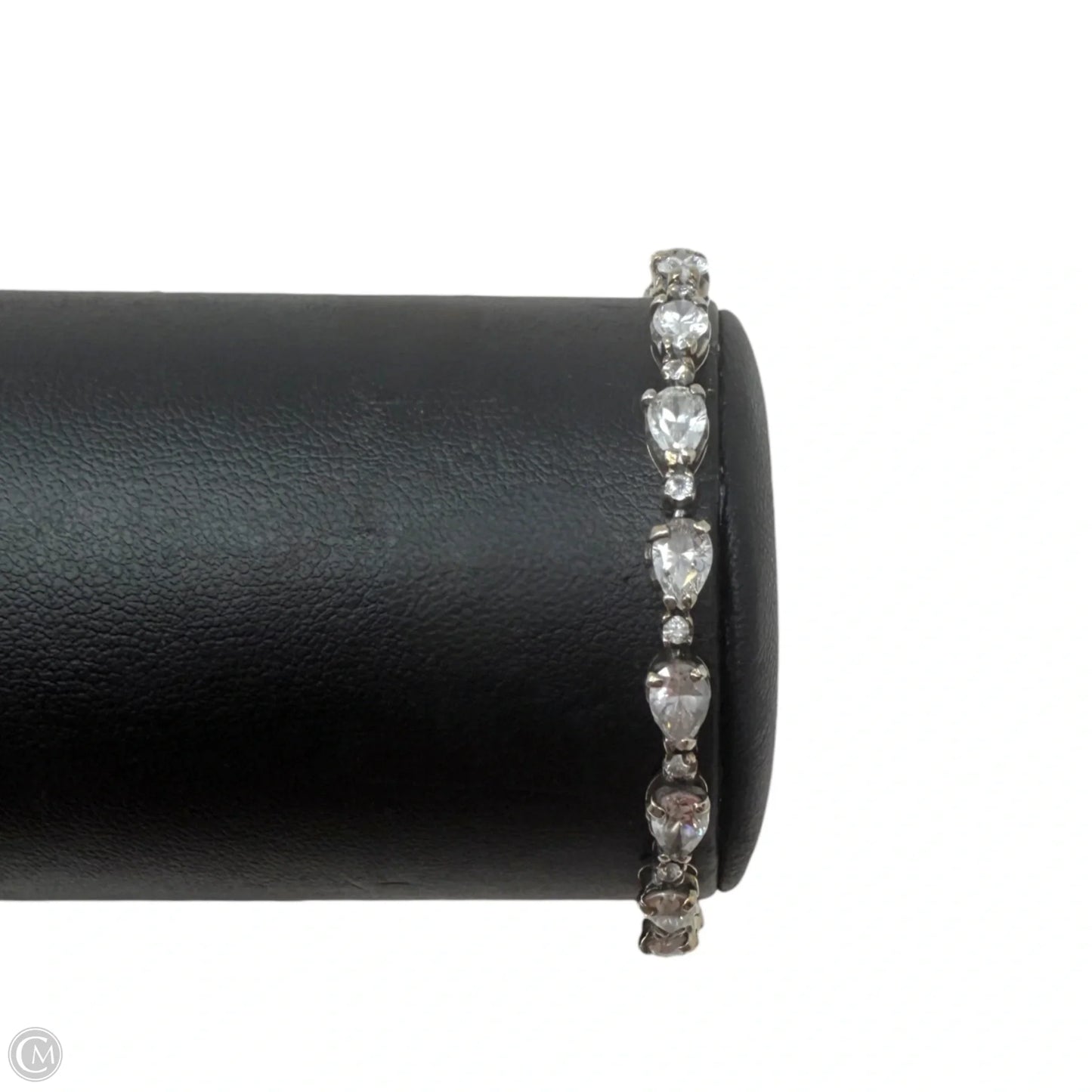 Sterling Silver & Horizontal Pear CZ Tennis Bracelet