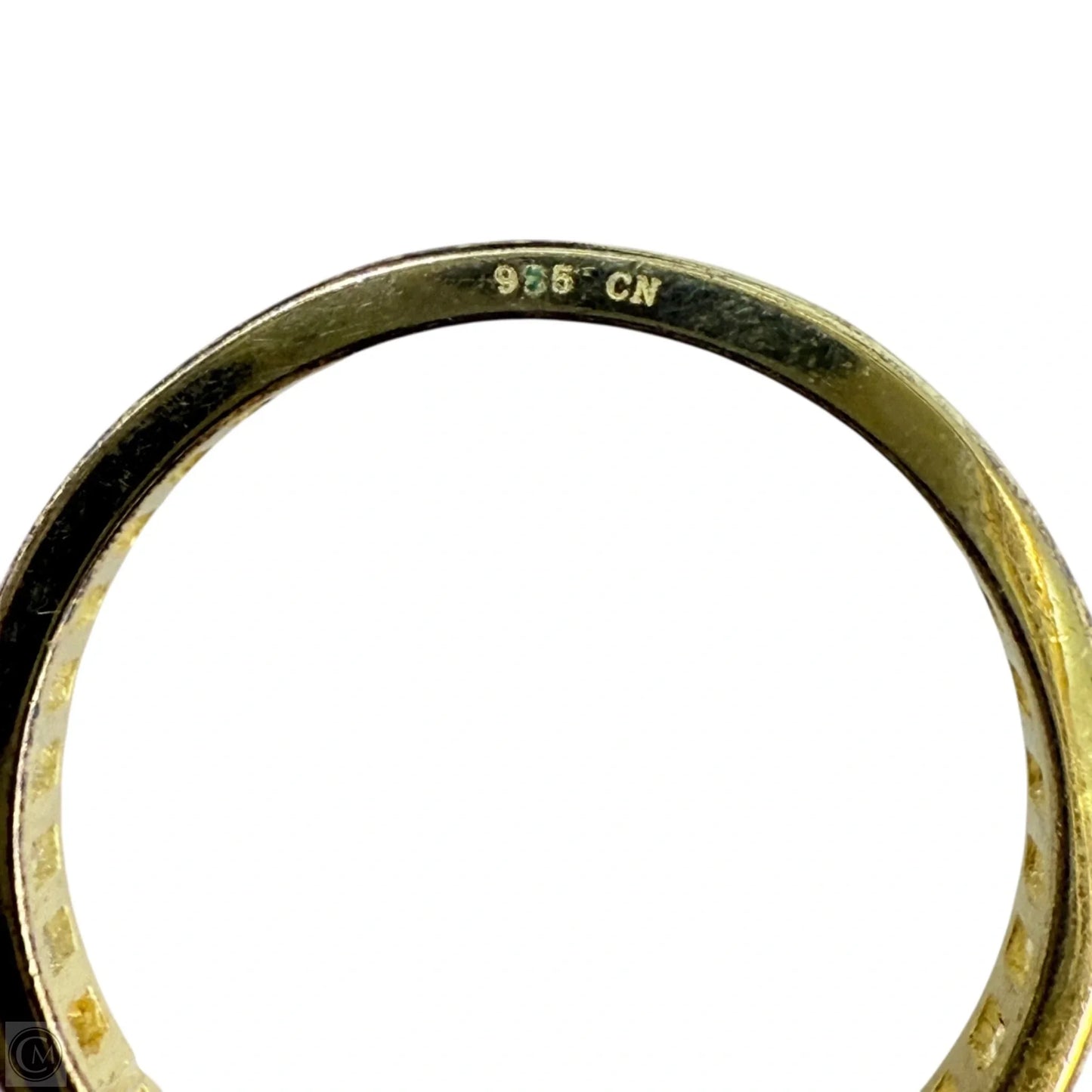 Gold Over Sterling Silver Channel Set Baguette CZ Eternity Band Ring, Size: 7