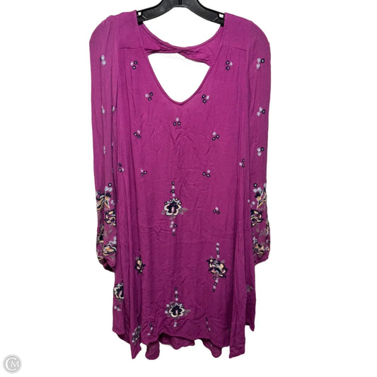 Oxford Embroidered Mini Dress By Free People In Purple, Size: S