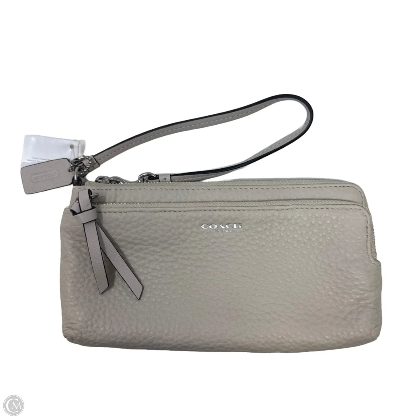 Double Corner Zip Wristlet Designer By Coach, Size: Medium