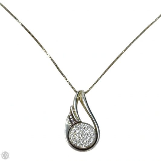 Sterling Silver & Crystal Teardrop Pendant Necklace