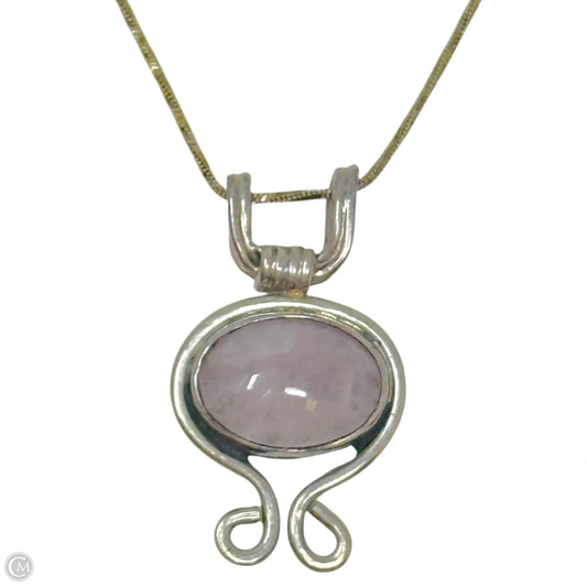 Vintage Mexican Sterling Silver & Rose Quartz Pendant Necklace